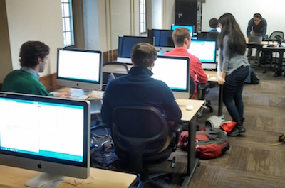 students at computers